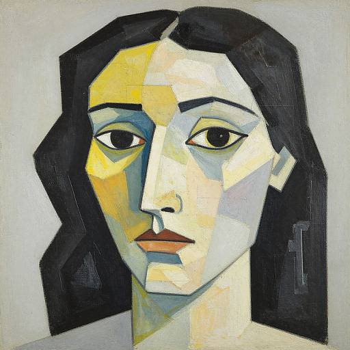 Cubist Woman's Face in Picasso Style