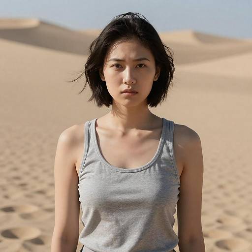 Young Woman on a Sandy Beach