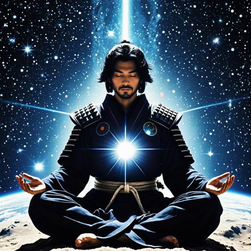 Astral Samurai Meditating in Space