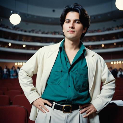 Young Man in 1980s Style Opera Outfit