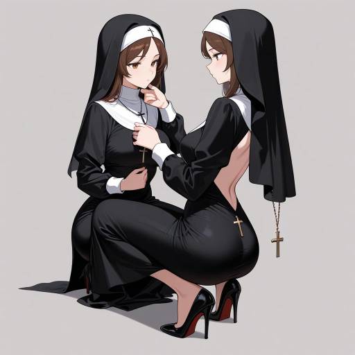 Charismatic Nun in Elegant Pose Charismatic Nun in Elegant Pose
