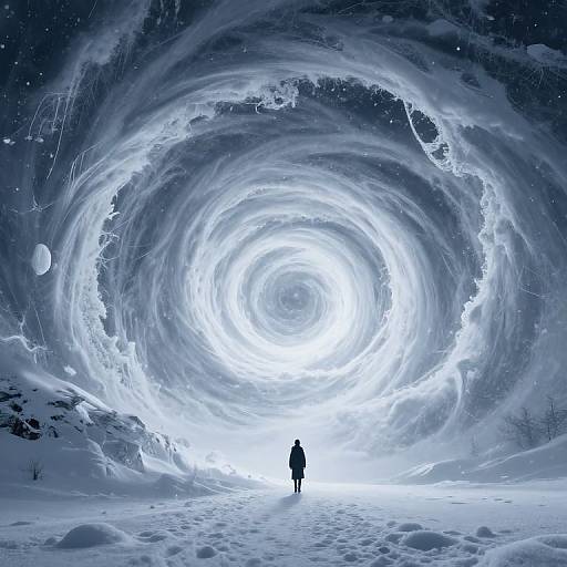 Surreal Upward-Spiraling Snow Vortex