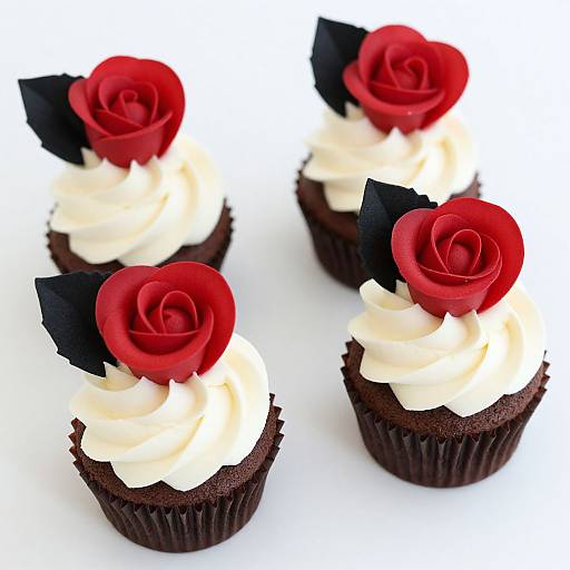 Elegant Chocolate Cupcakes with Roses