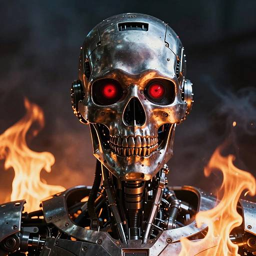 Photorealistic T800 Endoskeleton Closeup