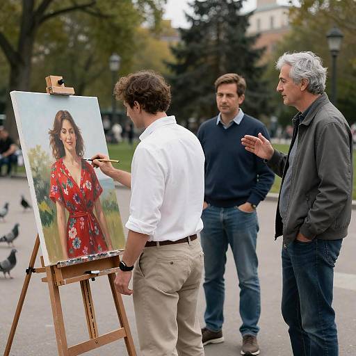 Serene Park Painting with Urban Flair