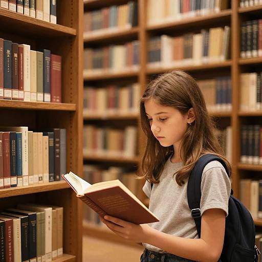 Cozy Library Reading Scene