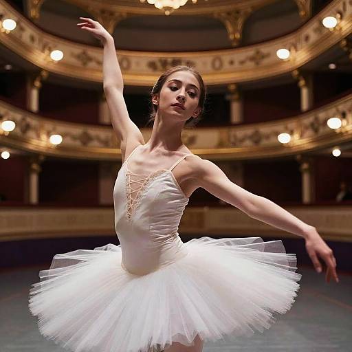 Serene Ballerina in Grand Opera Lobby