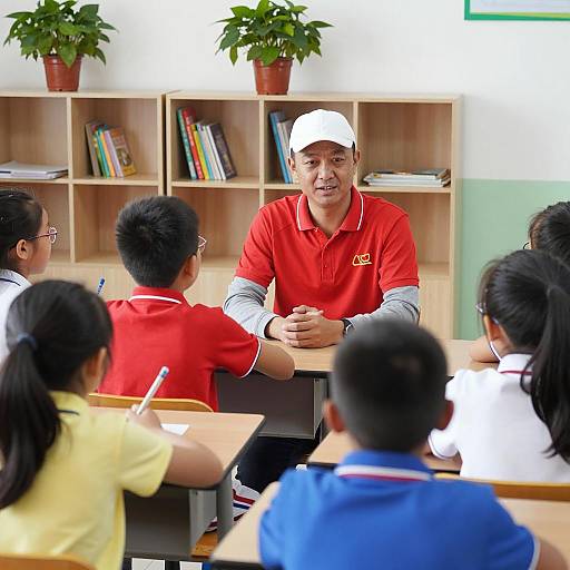 A Classroom Scene with Teacher and Students