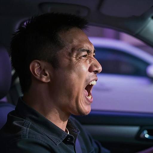 Intense Profile Yelling in Car