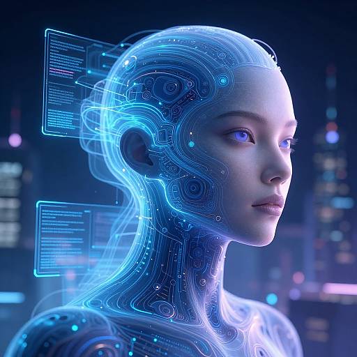 Polymorphic AI Portrait with Futuristic Elements