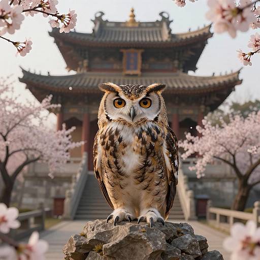 Cherry Owl at Golden Hour in Ruins