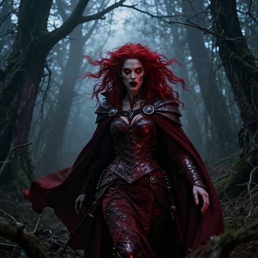 Redhead Vampire in Twilight Forest