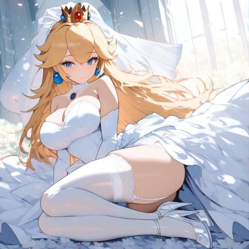 Elegant Bridal Princess Peach Character Design