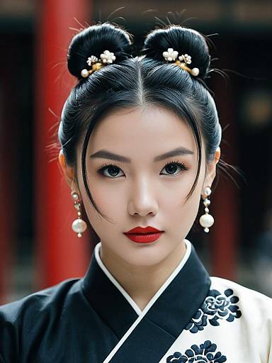 Asian Woman in Traditional Chinese Dress