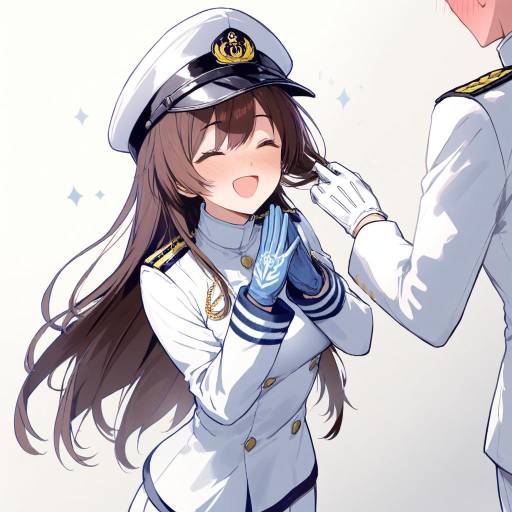 Elegant Naval Girl in Cowboy Shot