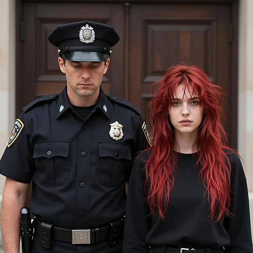 Police Officer and Woman Portrait