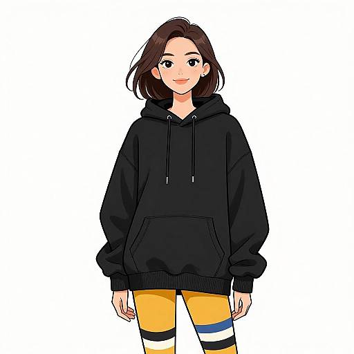 Smiling Woman in Casual Streetwear