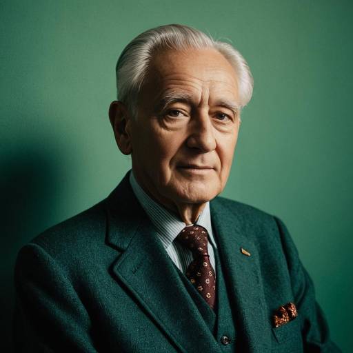 Elegant Elderly Man Portrait in Mural Style
