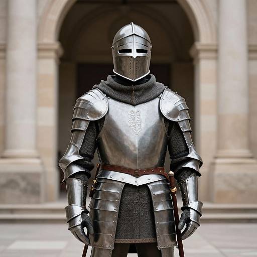 Man in Conquistador Helmet Armor