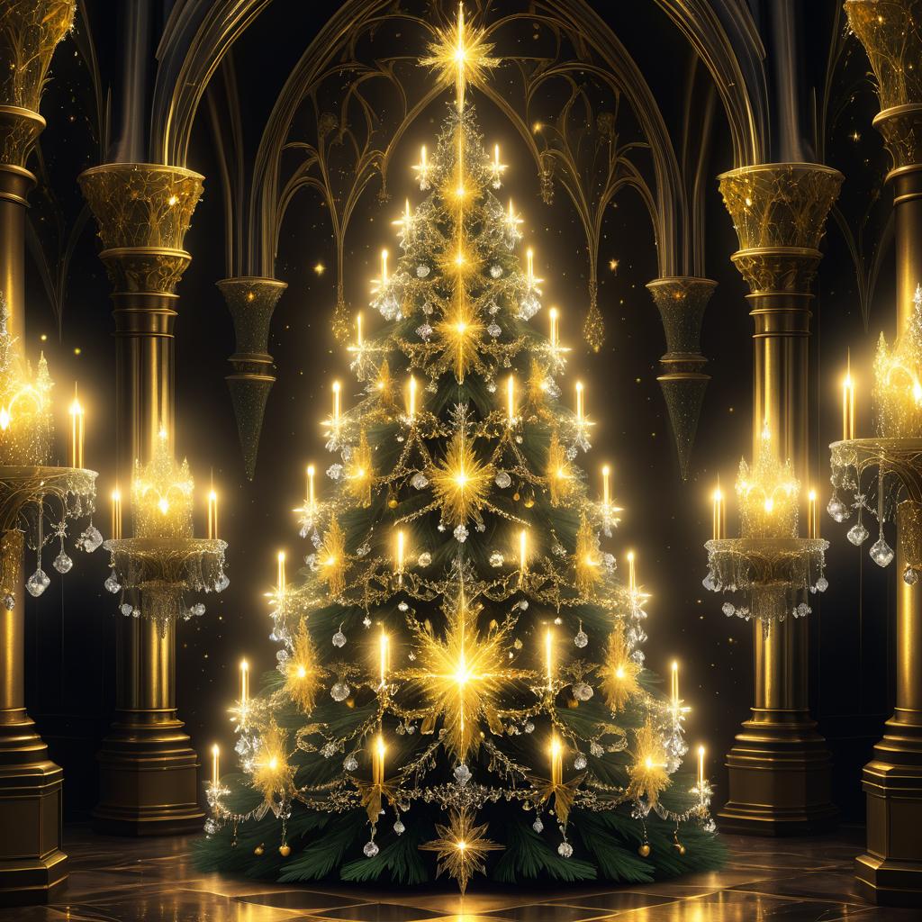 Gothic Crystal Christmas Tree Art