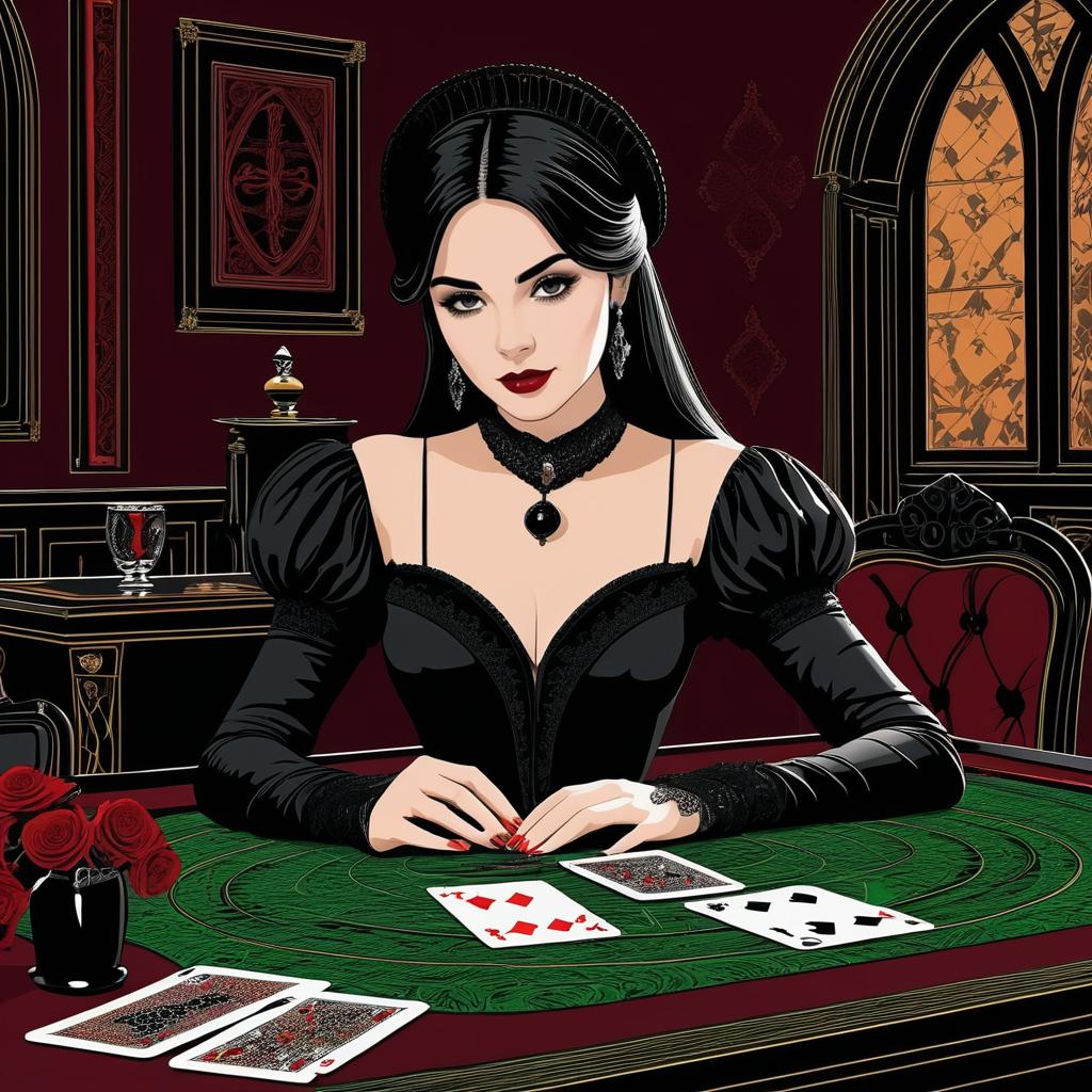 Gothic Vector Art of a Card Player