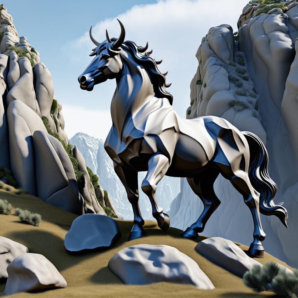 Majestic Rocky Centaur in Mountain Landscape