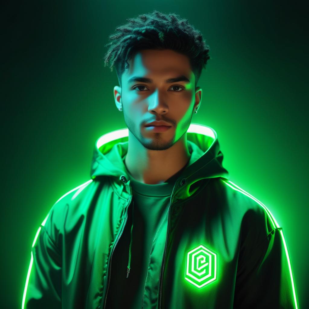 Cinematic Emerald Streetwear Portrait