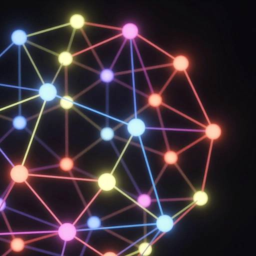 Glowing Nodes Abstract Network Art