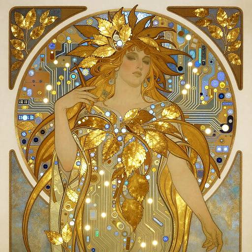 Art Nouveau Celestial Guardian of Circuits