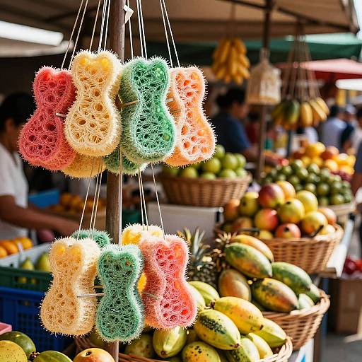 Vibrant Tropical Market Scene