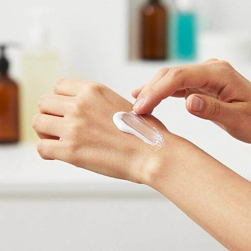 Close-Up Hands Applying Cream