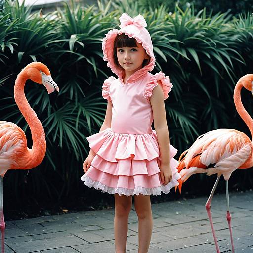 Child in Pink Flamingo Costume