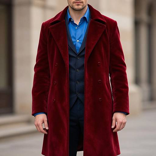 Velvet Pirate Coat with Red and Blue