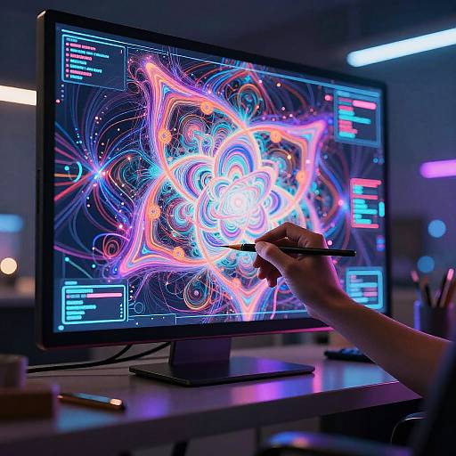 Futuristic AI Artist's Studio