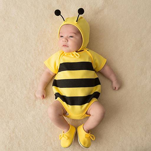 Newborn Baby in Bumble Bee Costume