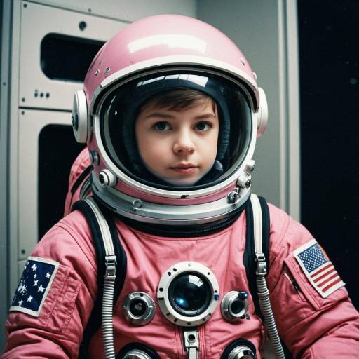 Realistic Pink Astronaut Boy Portrait