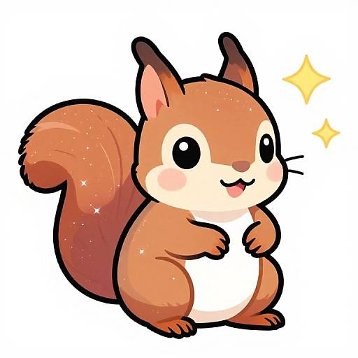 Cute Cartoon Galaxy Squirrel Sticker