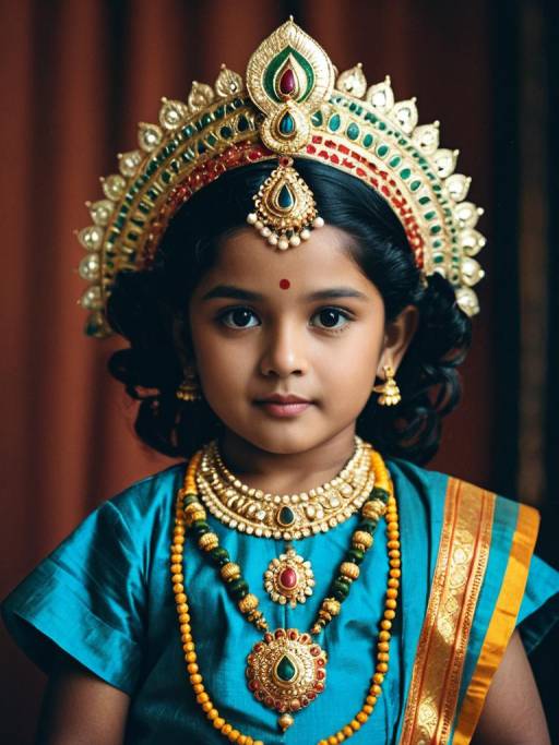 Child in Traditional Krishna Jayanthi Costume