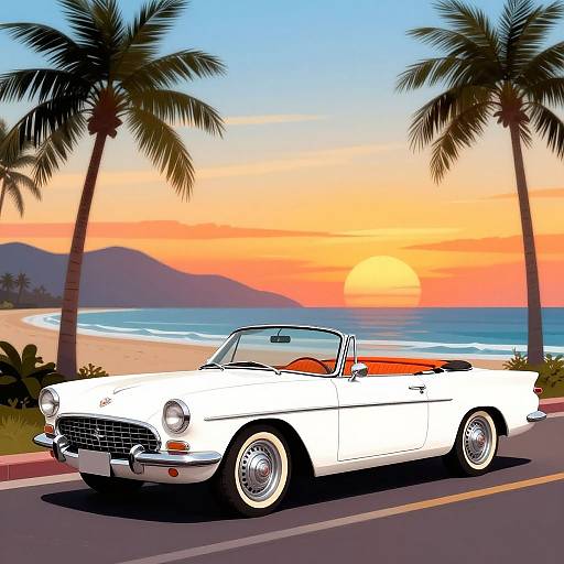 Vintage Convertible by Sunset Beach
