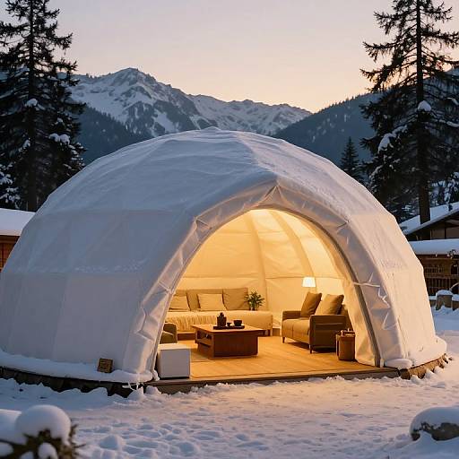 Cozy Igloo with Golden-Hour Glow