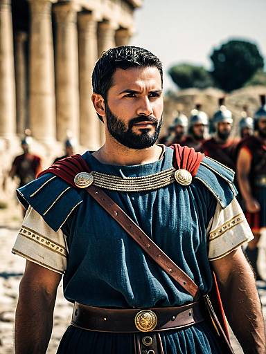 Roman Soldier in Ancient Armor
