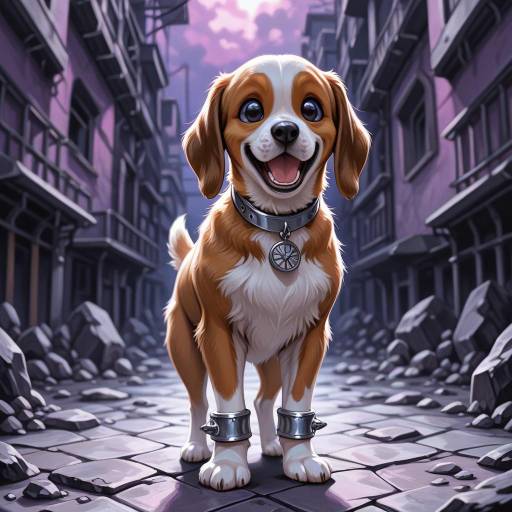 Playful Beagle in Twilight Setting Playful Beagle in Twilight Setting