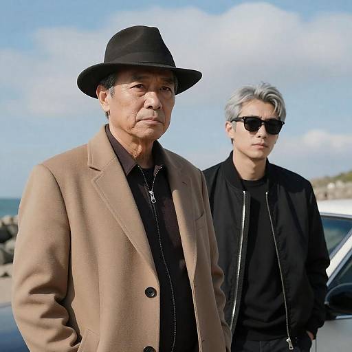 Serious Stance of Two Outdoor Men