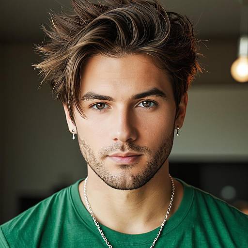 Handsome Young Man with Spiked Hair