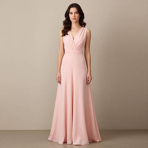 Woman in Elegant Pink Dress