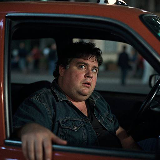 Moody Night Taxi Portrait