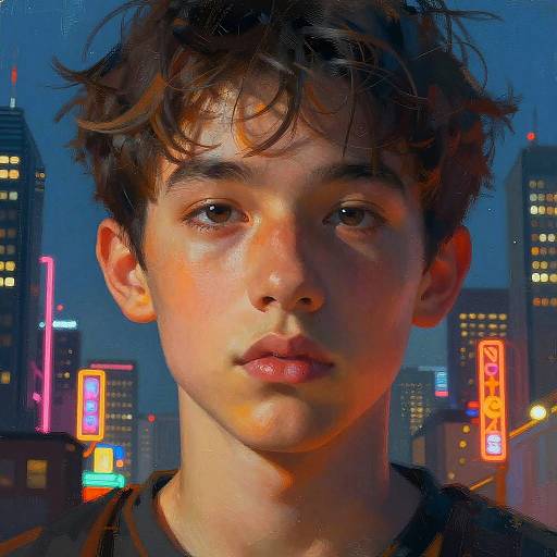 Surreal Urban-Neon Teen Portrait