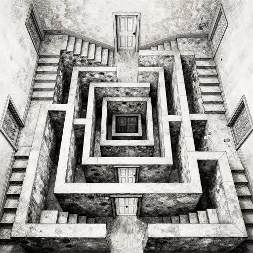 Escher-Inspired Surreal Staircase Labyrinth