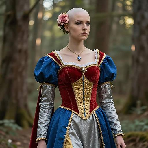 Bald Woman in Medieval Fantasy Cosplay