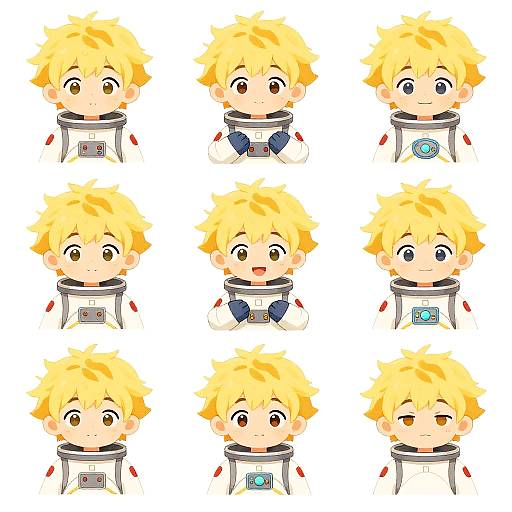 Cute Space Ranger Boy Poses